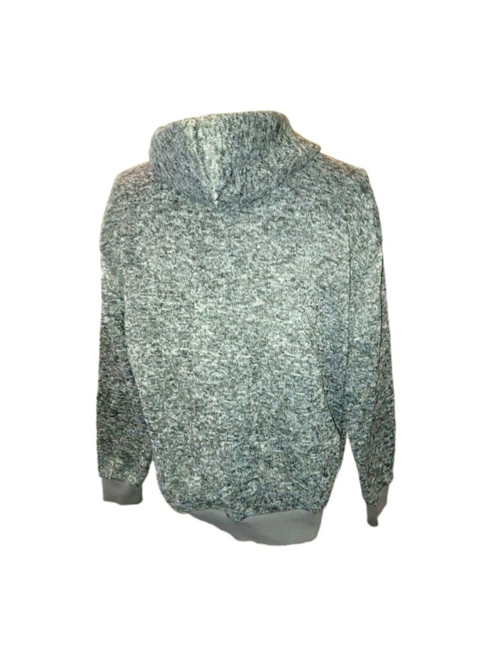 Womans Fleece Jacket Hoodie Zip Front Black Grey Fleck Streetwear Size M JJ3448 - Picture 2 of 9